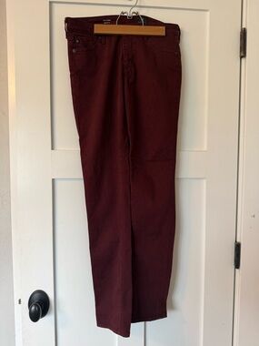 Ag Adriano Goldschmied burgundy jeans The Prima Cigarette Leg